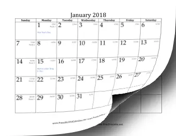 2018 Calendar with day-of-year and days-remaining-in-year Calendar