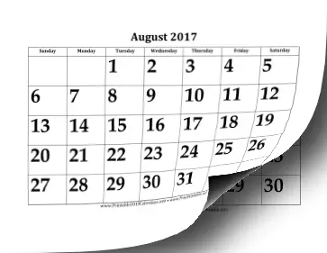 2017-2018 Large Academic Calendar Calendar