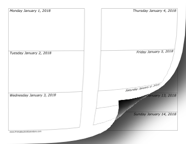 2018 Weekly Calendar Calendar