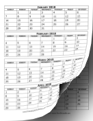 2018 Calendar Four Months Per Page calendar