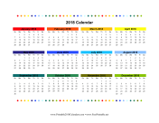 2018 Colorful Calendar calendar